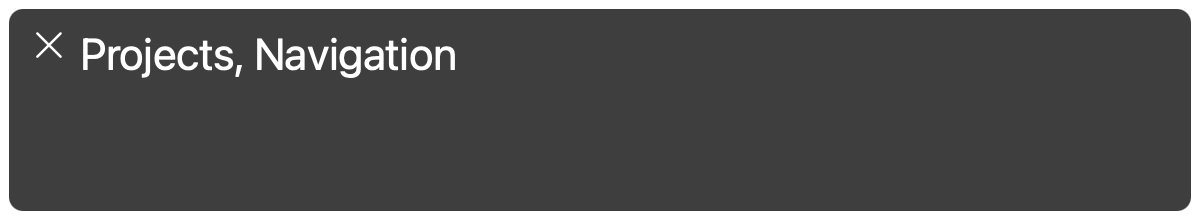 Information from VoiceOver: Projects, Navigation